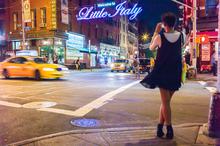Little Italy, New York, night, restaurant, sign