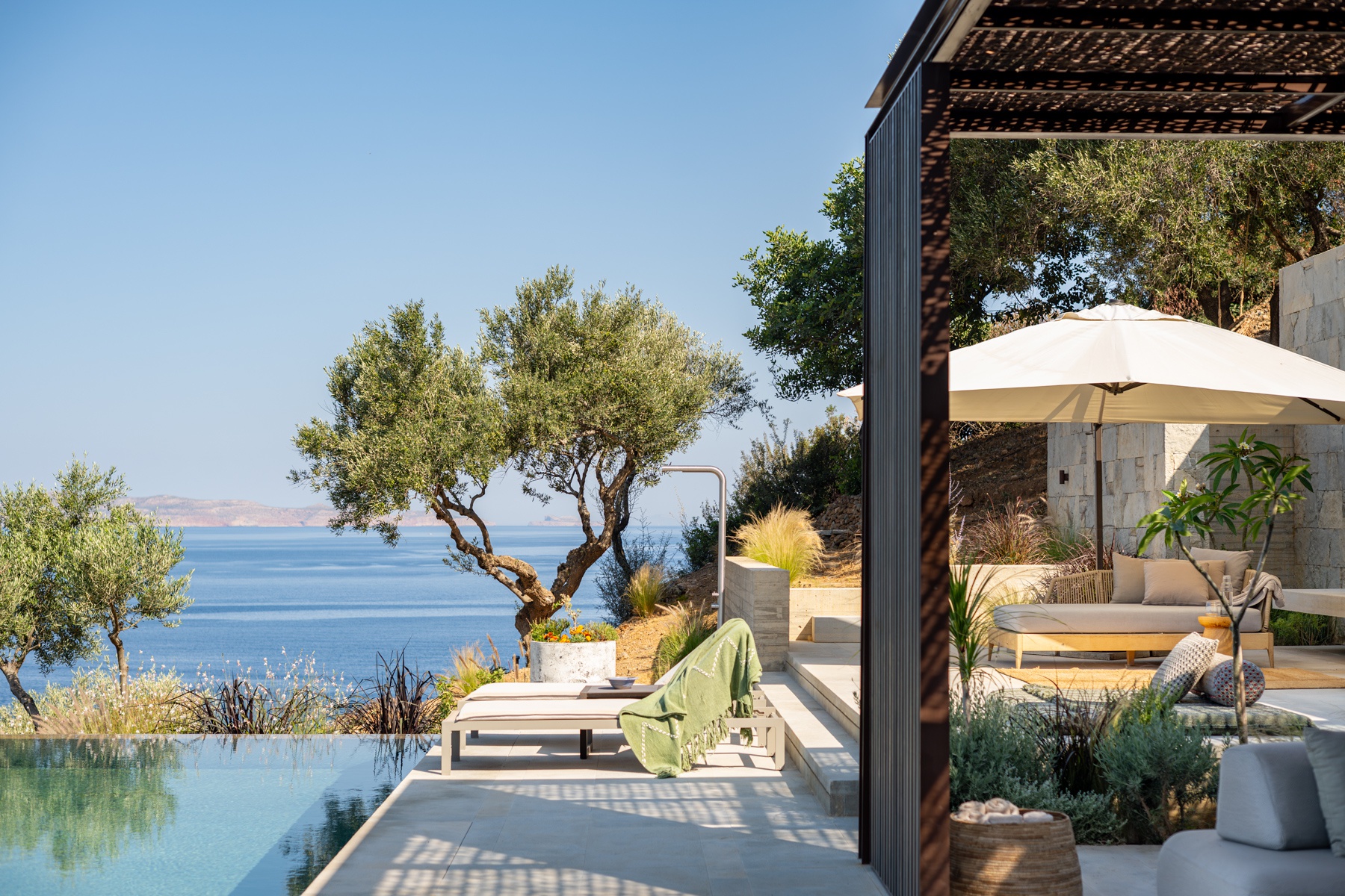 In this picture: Garden and Pool, Bliss House, Crete, Greece. Picture taken in Crete, Greece.