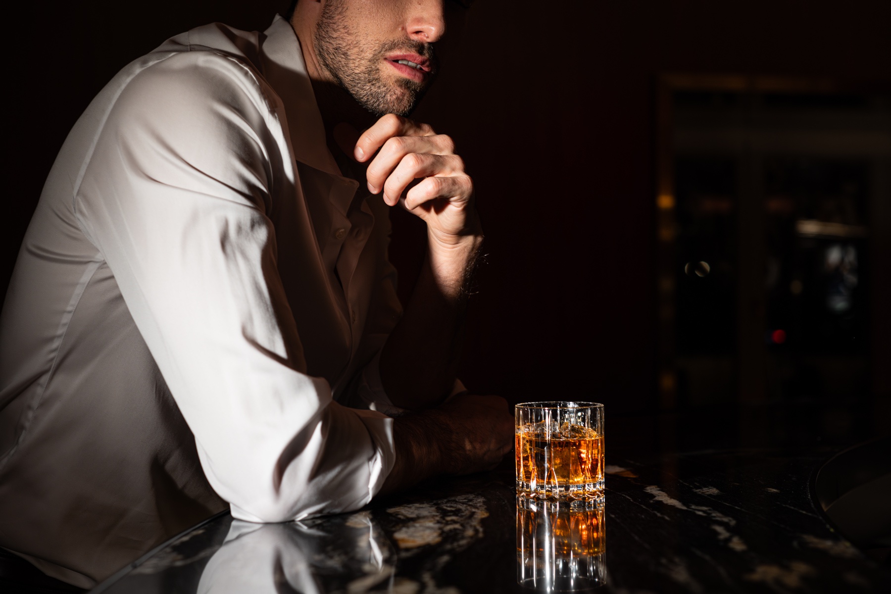 In this picture: Male Model Bar Scene, Night Scene, Almanac Palais Vienna.