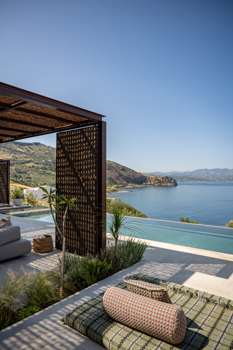 In this picture: Garden and Pool, Bliss House, Crete, Greece. Picture taken in Crete, Greece.