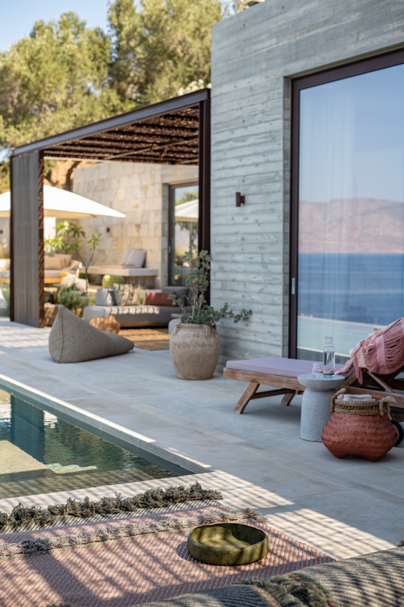 In this picture: Garden and Pool, Bliss House, Crete, Greece. Picture taken in Crete, Greece.