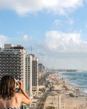 Israel, Tel Aviv, Beach, City View