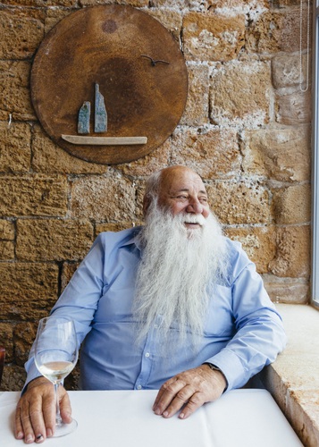 Portrait of Uri Jeremias, owner of the Uri Buri restaurant and the Efendi Hotel in the old city of Acre (Akko), Israel.. uri, buri, jeremias, restaurant,. Israel, Acre