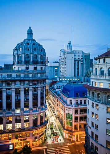 View over Calle Florida and 19th century buildings, Buenos Aires, Argentina.. Argentina, South America, architecture, argentinean, argentinian, buenos. Argentina, Buenos Aires